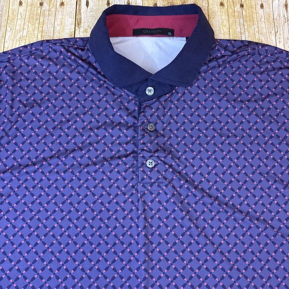 Other - Greyson Golf Polo All Over Geometric Print Mens Shirt Size XL